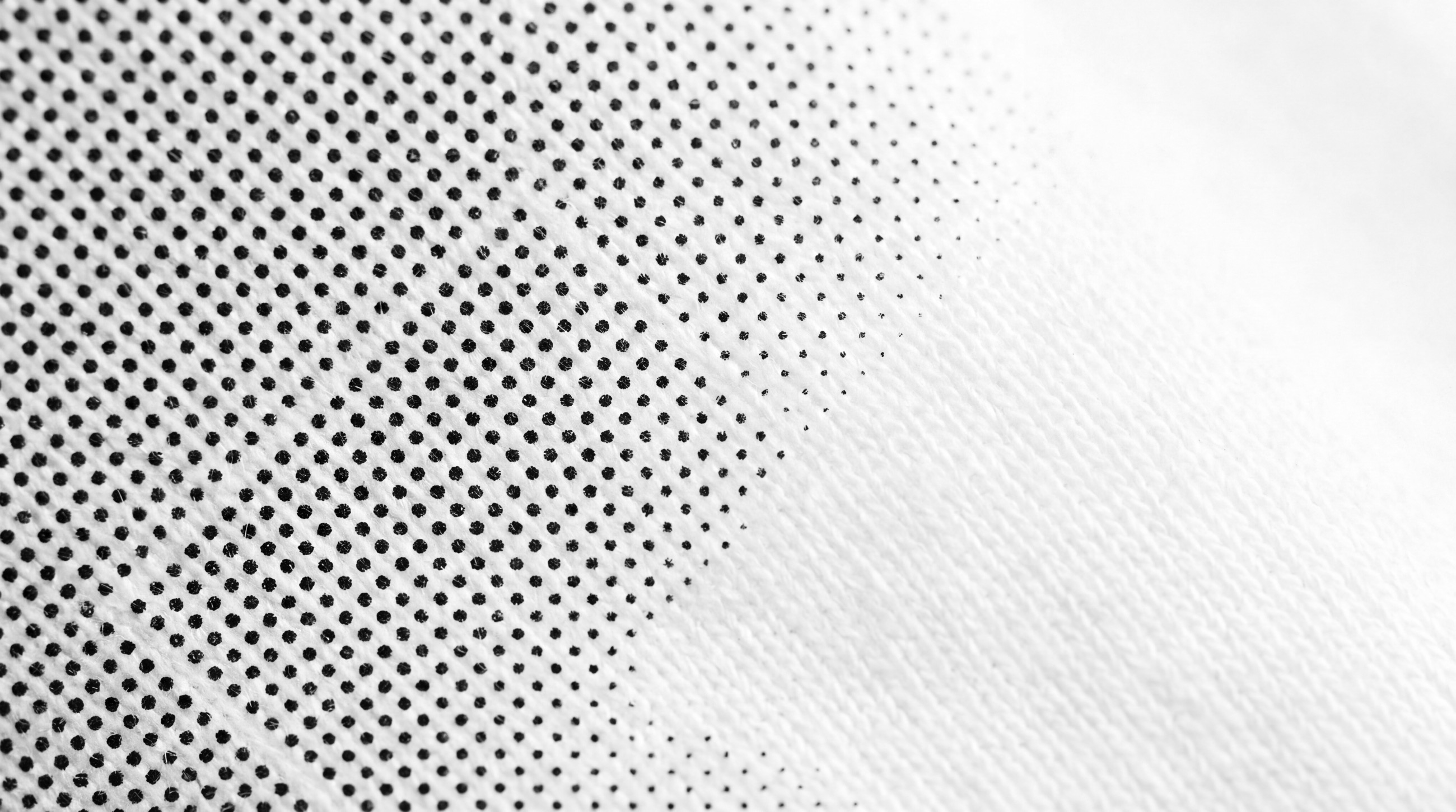 Halftone dots on fabric at macro scale