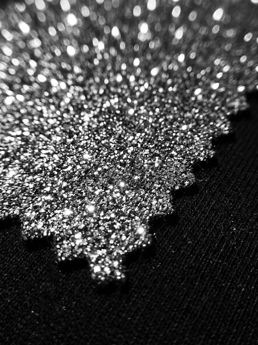 Glitter and shimmer ink, macro